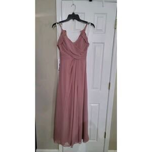 Azazie Womens Bridesmaid Dress Dakota Sleeveless Pink Size A4